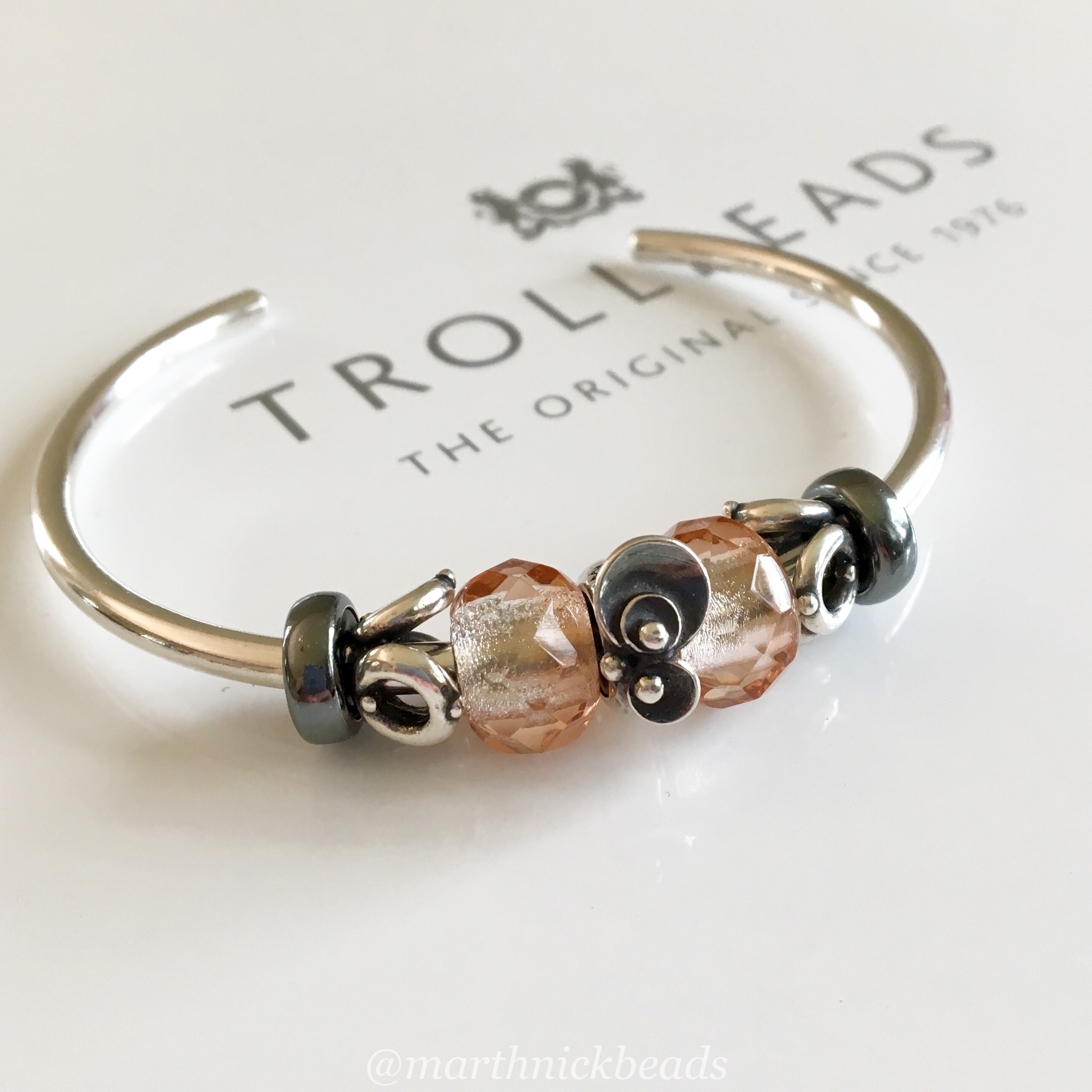 トロールビーズ シルバーバングルXS＋スペーサー2個セット 925